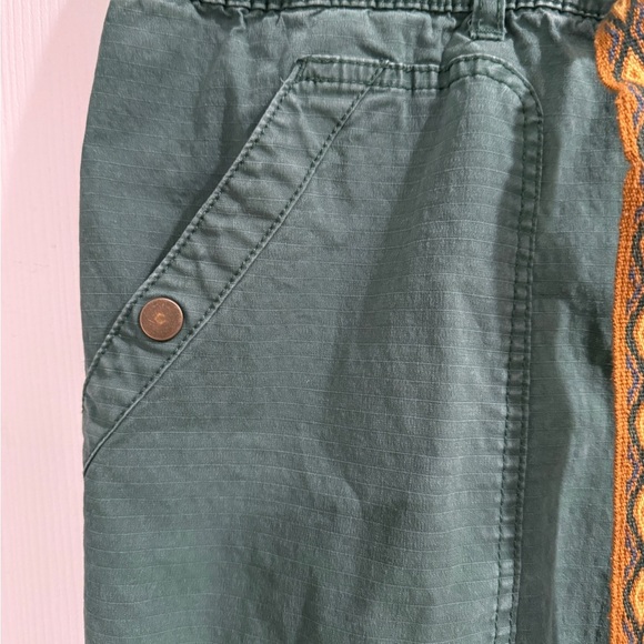 The Foundry Supply Co. Green Cargo Shorts with Patterned Belt - Picture 4 of 6